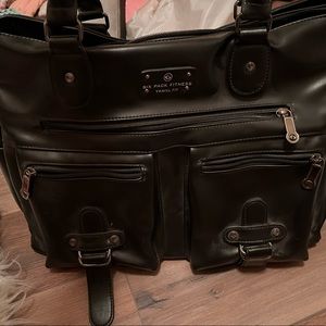 Black six pack fitness travel kit bag